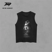 स्क्रीन प्रिंट के साथ थोक बिना आस्तीन की शर्ट